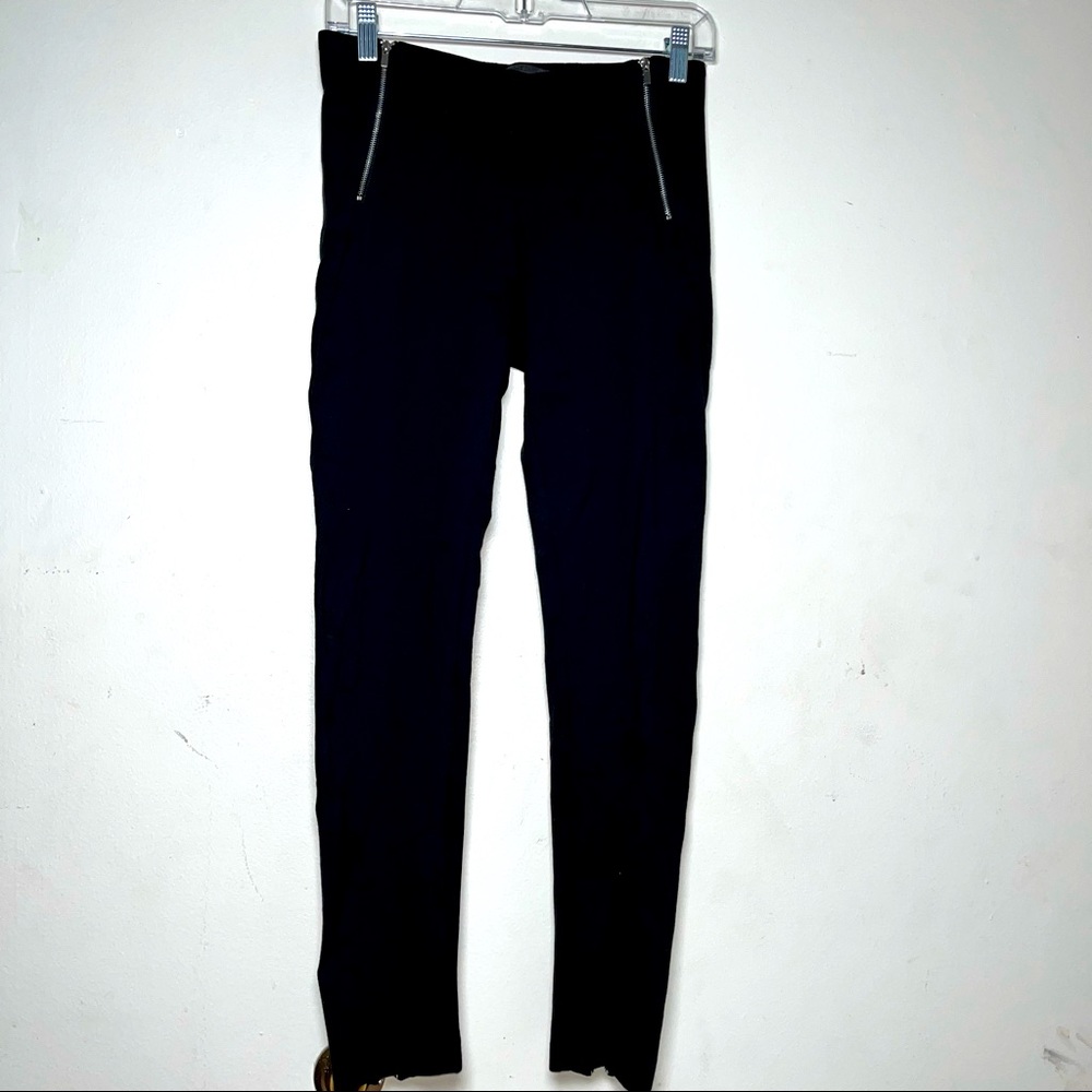 Zara trafaluc black leggings pant with side zip size M